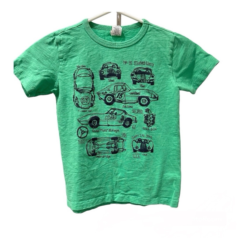 J Crew Crew Cuts Boys Car Print Cotton T-shirt, Green Size 8